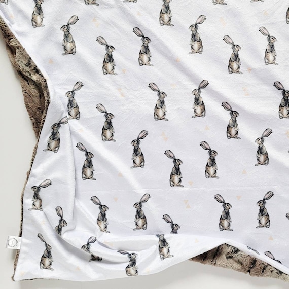 Bunny Baby Blanket Rabbit Baby Blanket Minky Baby Blanket Etsy