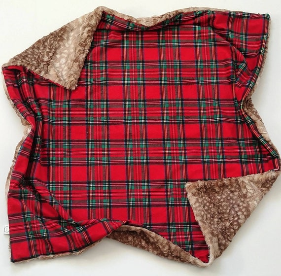 Christmas Tartan Baby Blanket Tartan Baby Blanket Minky Baby