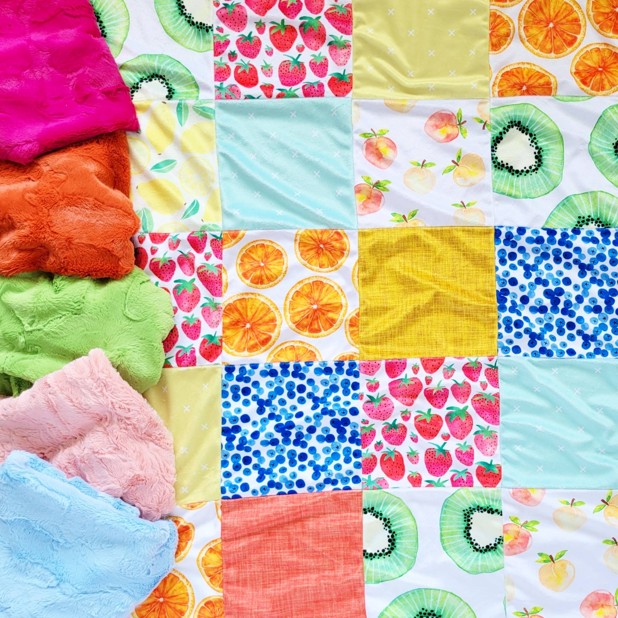 Introducing Fruit Basket Pieced Baby Blanket Etsy