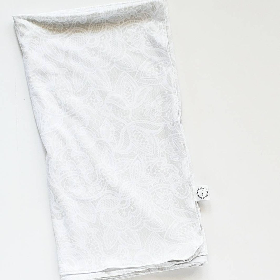 Swaddle in Cloud White Lace Jersey Knit Swaddle White Etsy