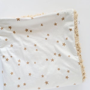 Almond Stars Baby Blanket, Minky Baby Blanket, Cream Baby Blanket, Ivory Baby Blanket, Boy Blanket, Neutral Blanket, Stars, Honey, Beige