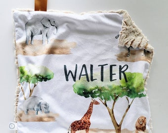 Personalized Safari Lovey, Minky Lovey, Faux Fur Lovey, Elephant Lovey, Lion Lovey, Neutral Lovey, Personalized Lovey, Safari Lovey, Giraffe