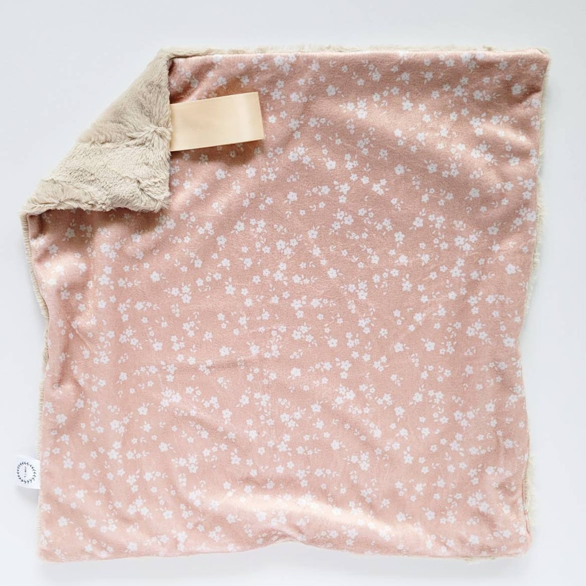 Peach Floral Lovey Floral Lovey Minky Lovey Faux Fur Lovey Etsy