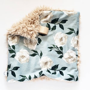 Sage Rose Floral Lovey, Minky Lovey, Faux Fur Lovey, Floral Lovey, Girl Lovey, Ivory Lovey, Fairytale Lovey, Green Lovey, Rose Lovey, Sage