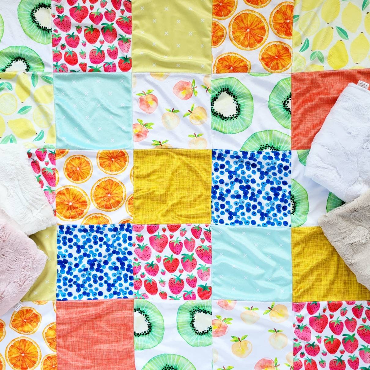 Introducing Fruit Basket Pieced Baby Blanket Etsy