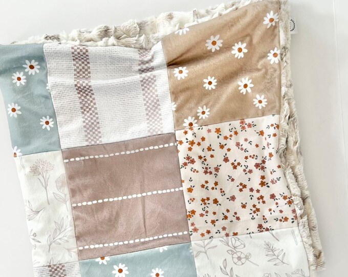 Introducing becky Pieced Baby Blanket, Minky Baby Blanket, Faux Fur