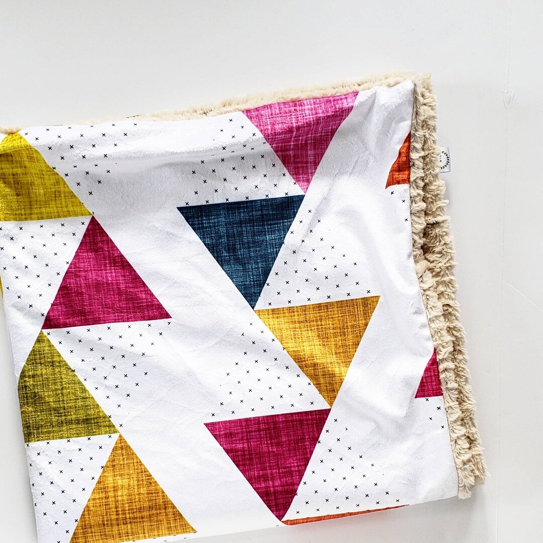 Linen Triangle Baby Blanket Linen Baby Blanket Minky Baby Etsy
