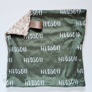Personalized Army Green Name Lovey, Minky Lovey, Faux Fur Lovey, Name Lovey, Boy Lovey, Girl Lovey, Personalized Lovey, Neutral Lovey, Olive