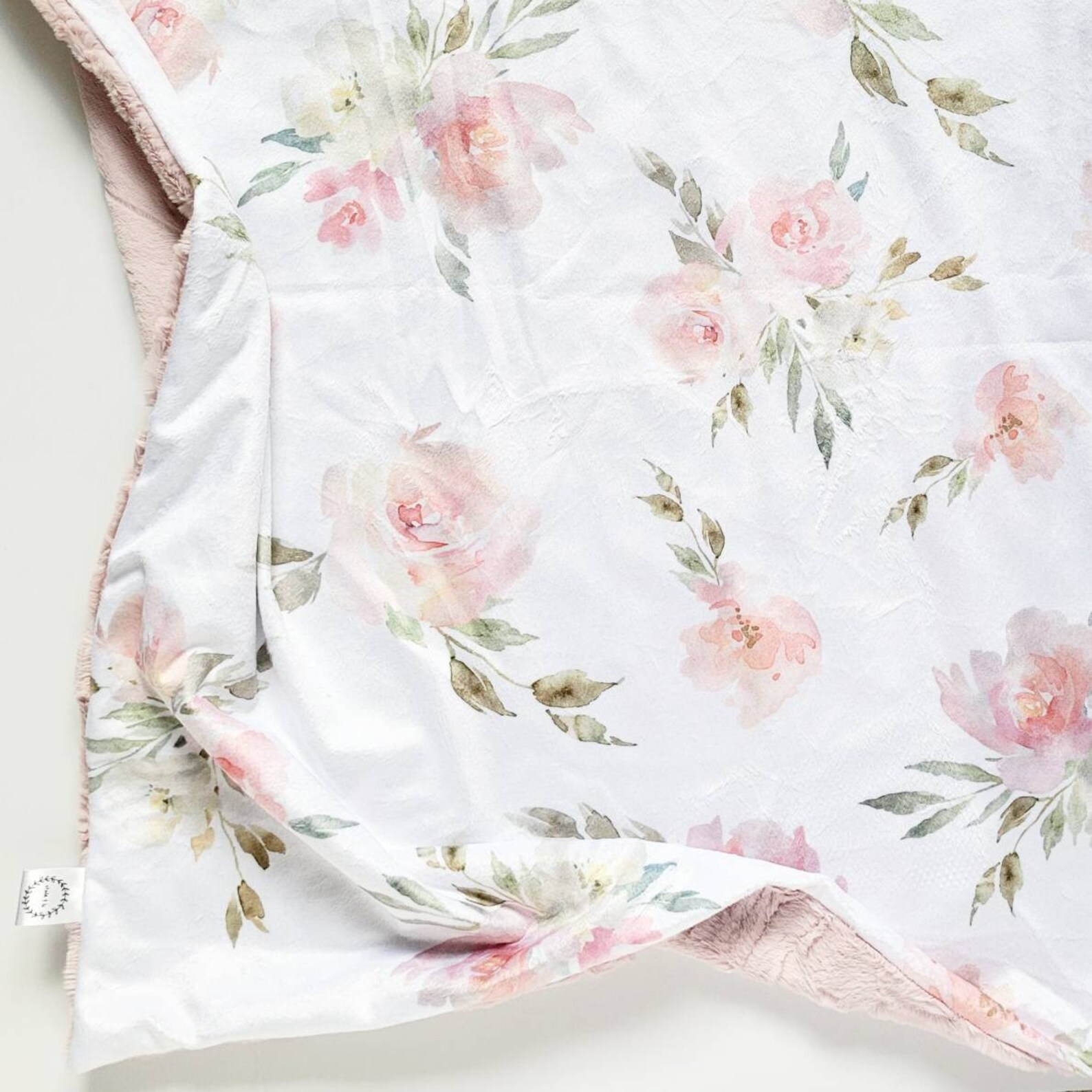 Blush Floral Baby Blanket Floral Baby Blanket Minky Baby Etsy UK