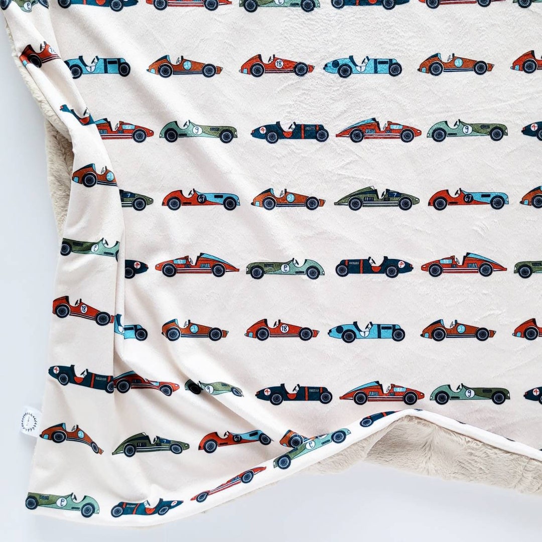 Race Car Baby Blanket Minky Baby Blanket Faux Fur Baby Etsy