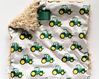 Green Tractor Lovey, Minky Lovey, Faux Fur Lovey, Tractor Lovey, Green Lovey, Girl Lovey, Farming Lovey, Fall Lovey, Boy Lovey, Neutral