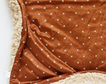 Copper X Baby Blanket, Minky Baby Blanket, Faux Fur Baby Blanket, Fall Baby Blanket, X Baby Blanket, Girl Baby Blanket, Neutral, Cognac, Tan