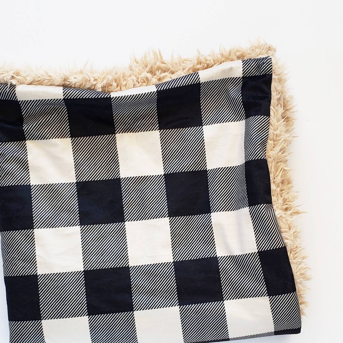 Black and Tan Buffalo Check Baby Blanket Minky Baby Blanket Etsy