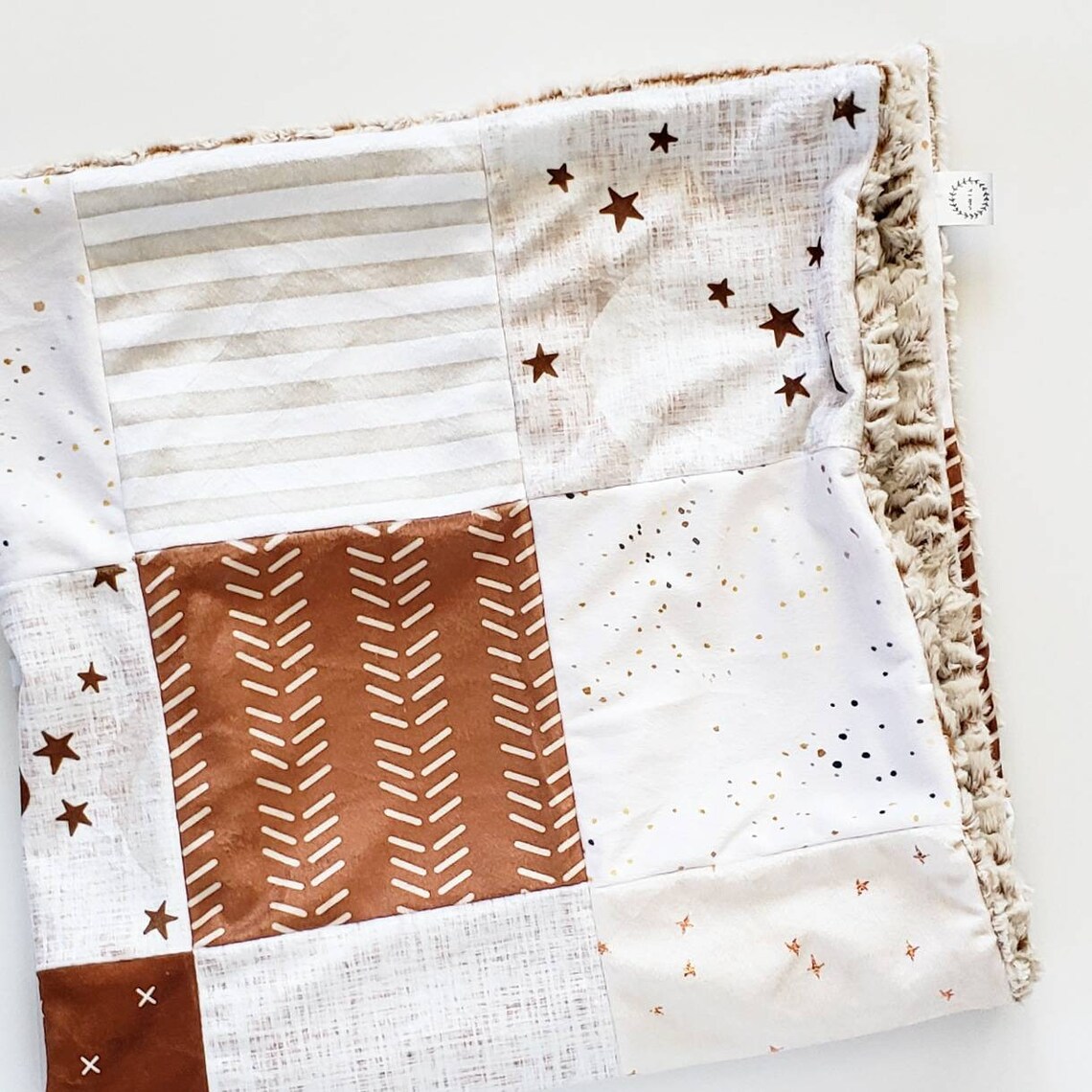 Introducing the rowan Pieced Baby Blanket Minky Etsy