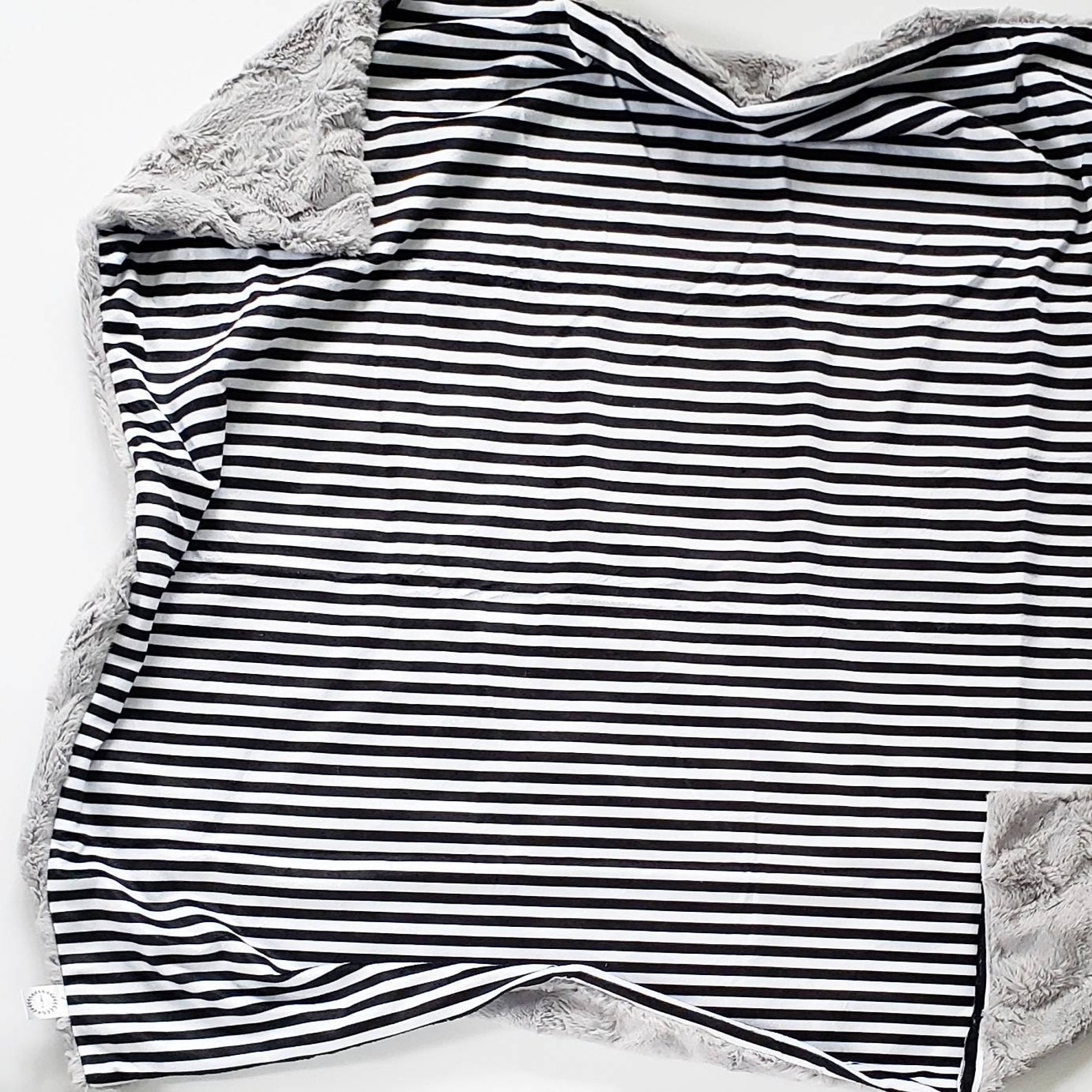 Baby Blanket Black and White Stripes Minky Baby Blanket Grey Etsy