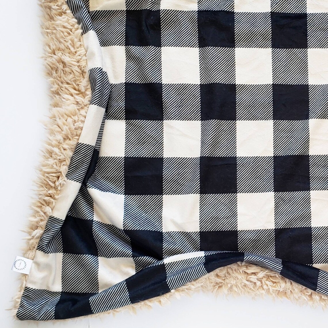 Black and Tan Buffalo Check Baby Blanket Minky Baby Blanket Etsy