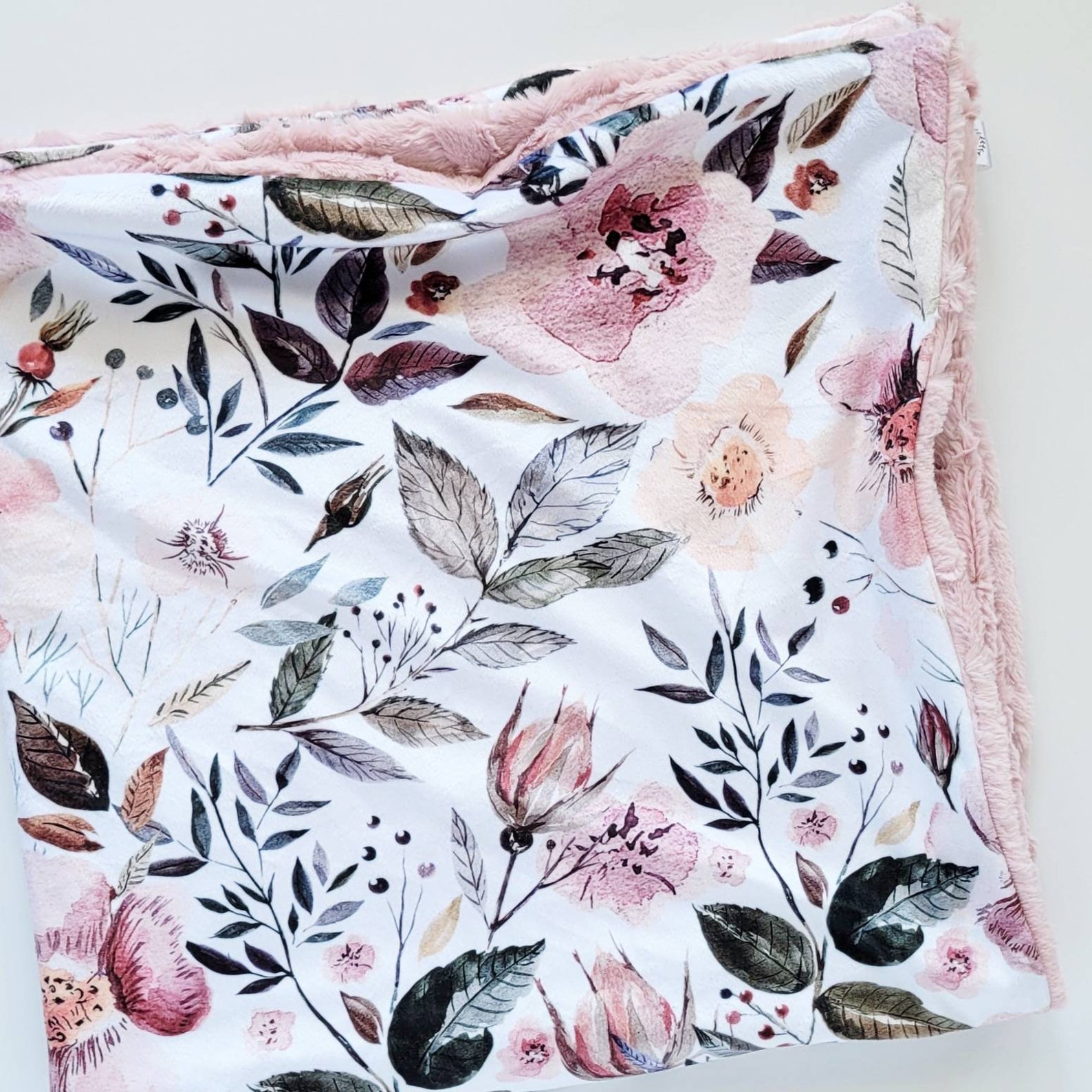 Baby Hood Blanket Flower printed Design Winter  Kind Pink Colour 34x31 Inches main image 1