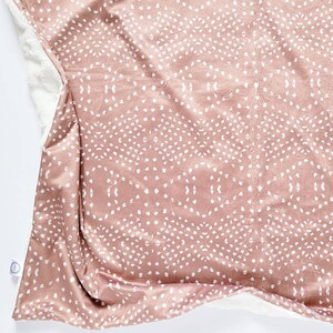 Mauve Mudcloth Baby Blanket, Floral Baby Blanket, Minky Baby Blanket, Faux Fur Baby Blanket, Mauve Baby Blanket, Mudcloth, Pink, Tan