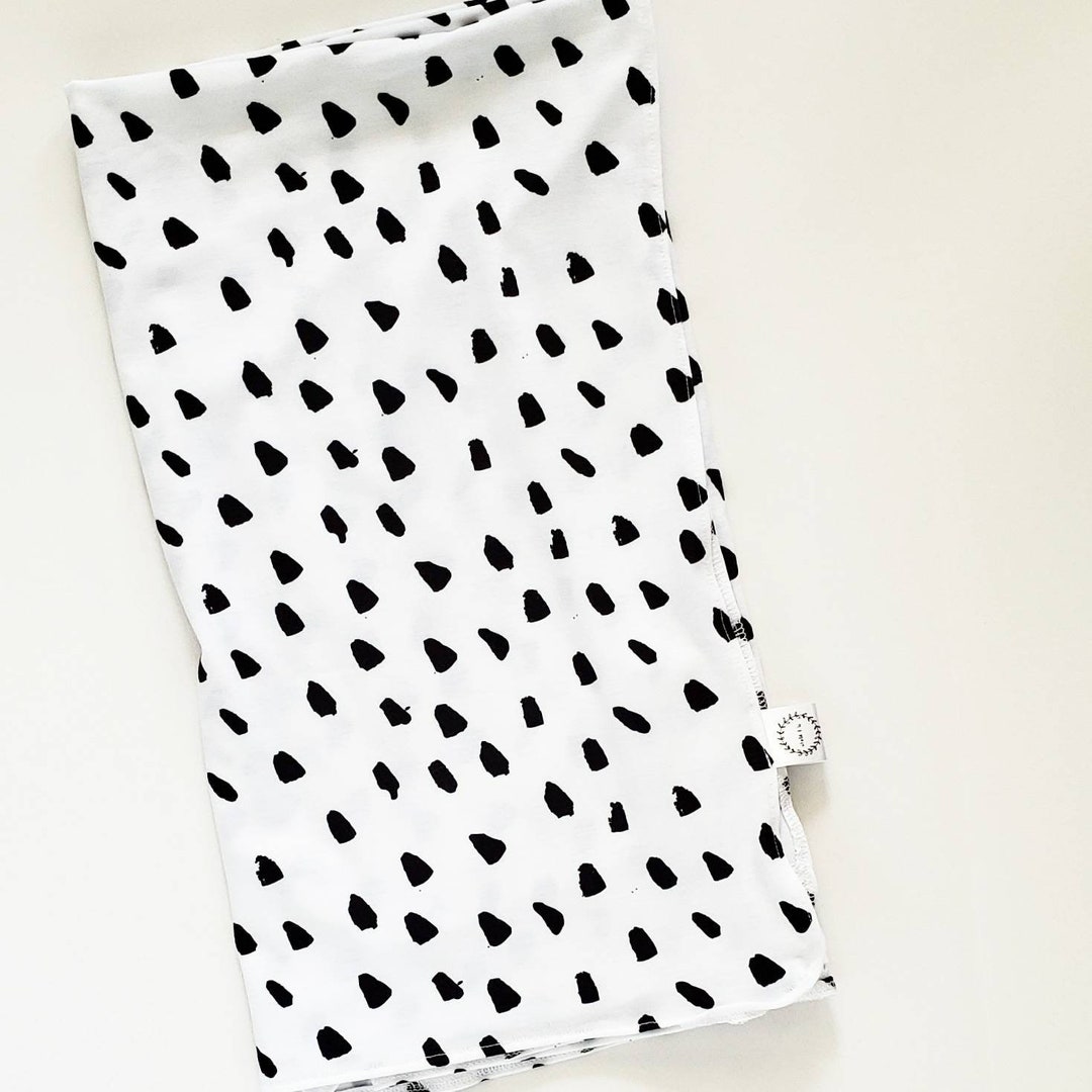Swaddle in Black Dot Jersey Knit Swaddle Dot Swaddle Black Etsy