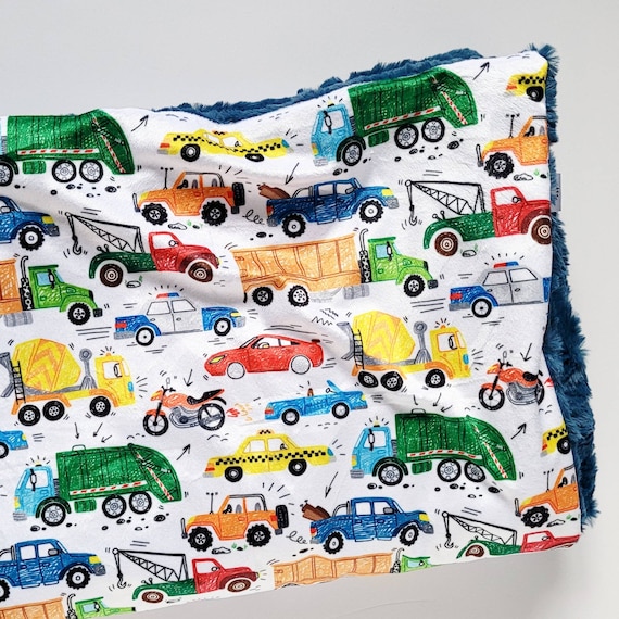 Cars Baby Blanket Minky Baby Blanket Faux Fur Baby Blanket Boy Blanket Tractor Blanket Police Blanket Construction Red Auto Truck Etsy Canada