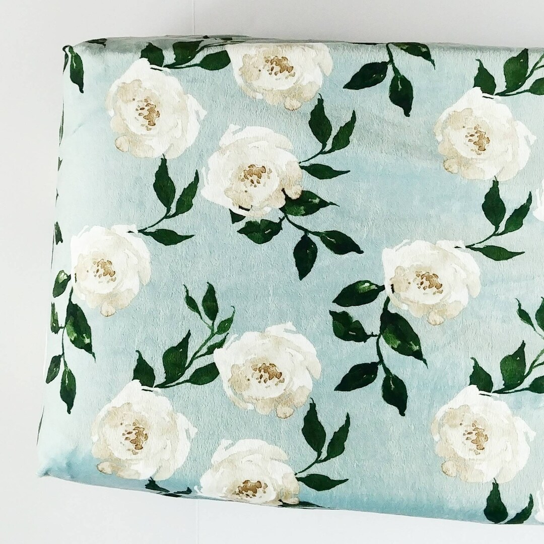Sage Floral Changing Pad Cover Minky Changing Pad Cover Etsy Italia