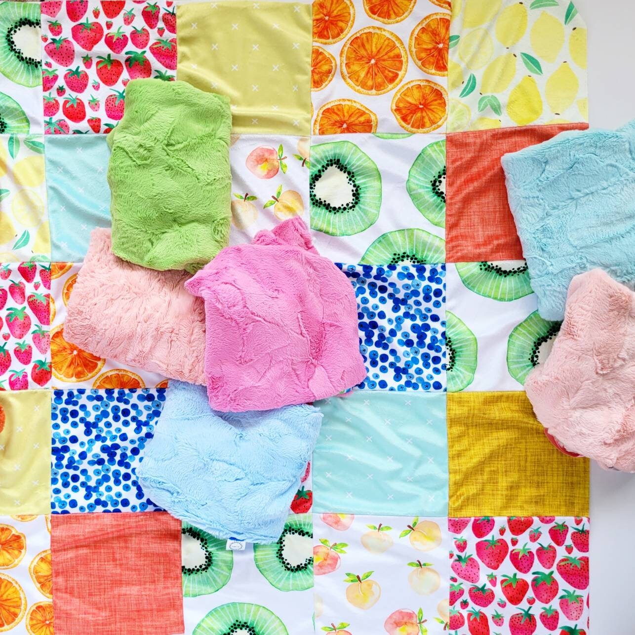 Introducing Fruit Basket Pieced Baby Blanket Etsy