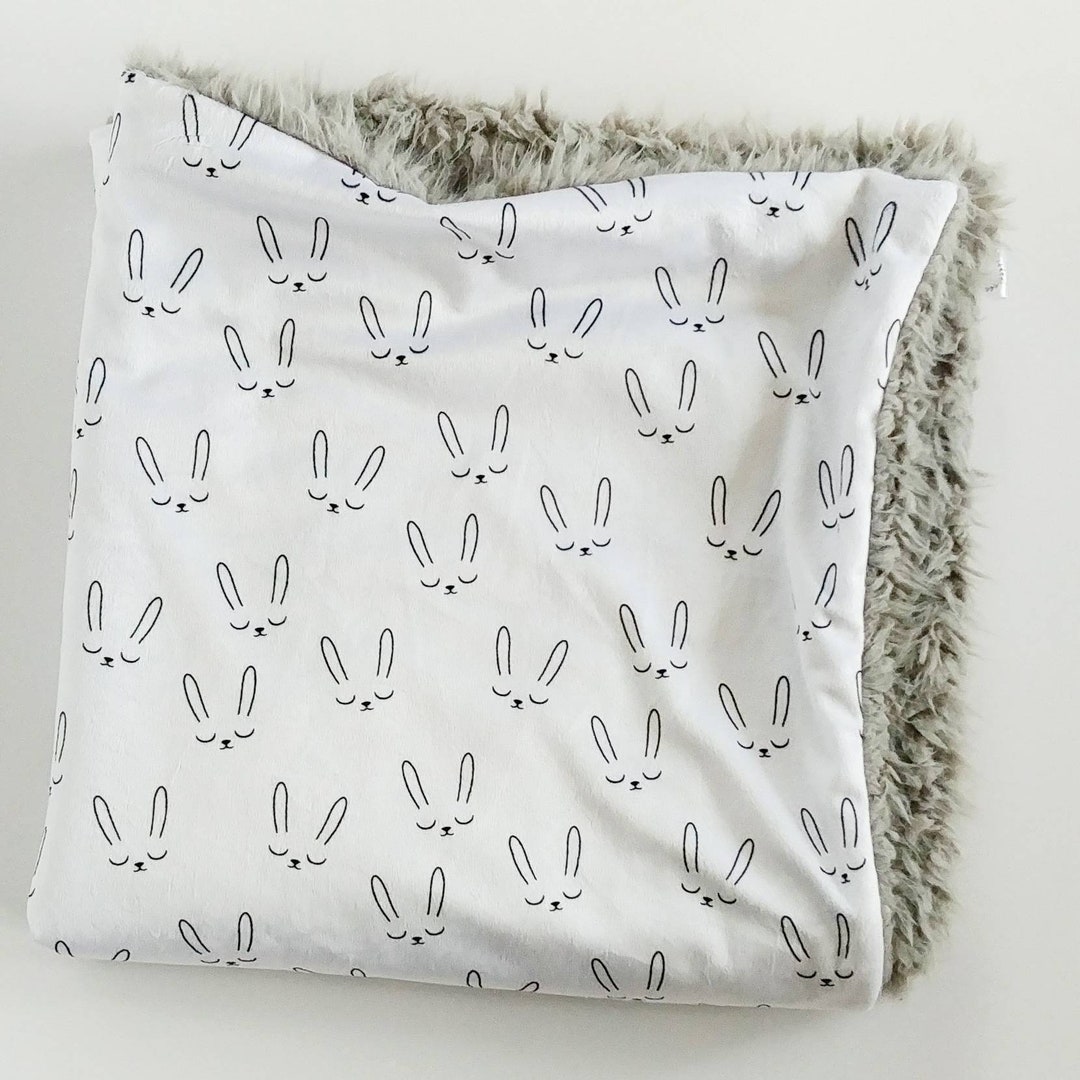 Bunny Baby Blanket Rabbit Baby Blanket Minky Baby Blanket Etsy