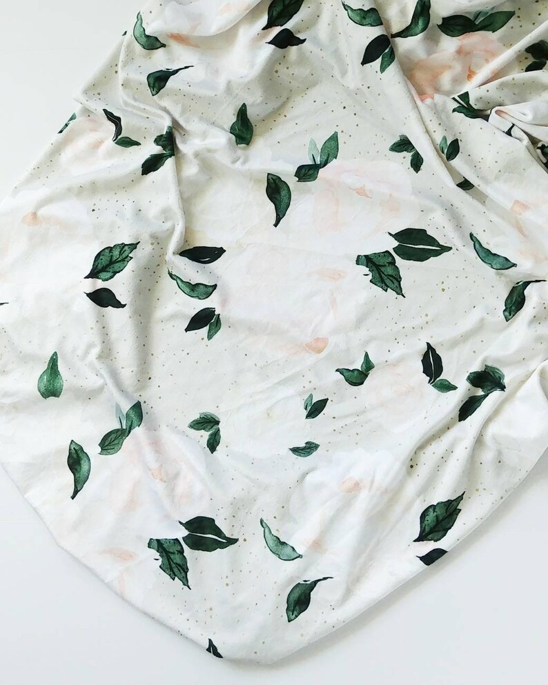 Ivory Rose Watercolor Floral Crib Sheet Minky Crib Sheet Etsy