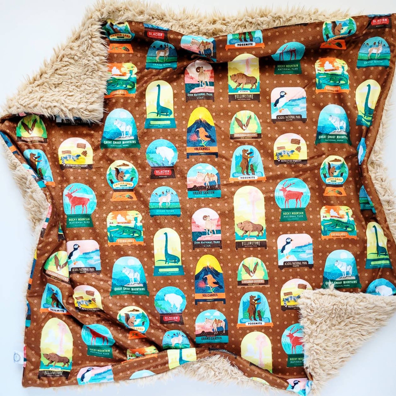 National Park Baby Blanket Minky Baby Blanket Travel Baby Etsy