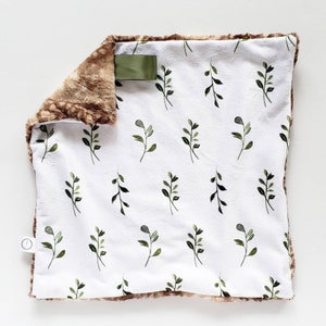 Watercolor Leaf Lovey, Floral Lovey, Minky Lovey, Faux Fur Lovey, Ivy Lovey, Leaf Lovey, Eucalyptus Lovey, Watercolor Lovey, Fern, Green