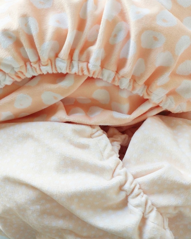 Peach Dots Crib Sheet Minky Crib Sheet Blush Crib Sheet Etsy