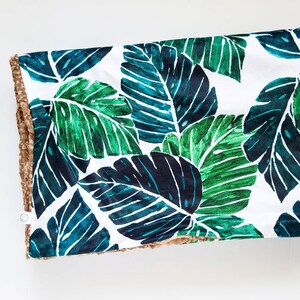 Monstera Watercolor Baby Blanket, Palm Baby Blanket, Minky Baby Blanket, Faux Fur Baby Blanket, Leaves Baby Blanket, Monstera Palm Blanket