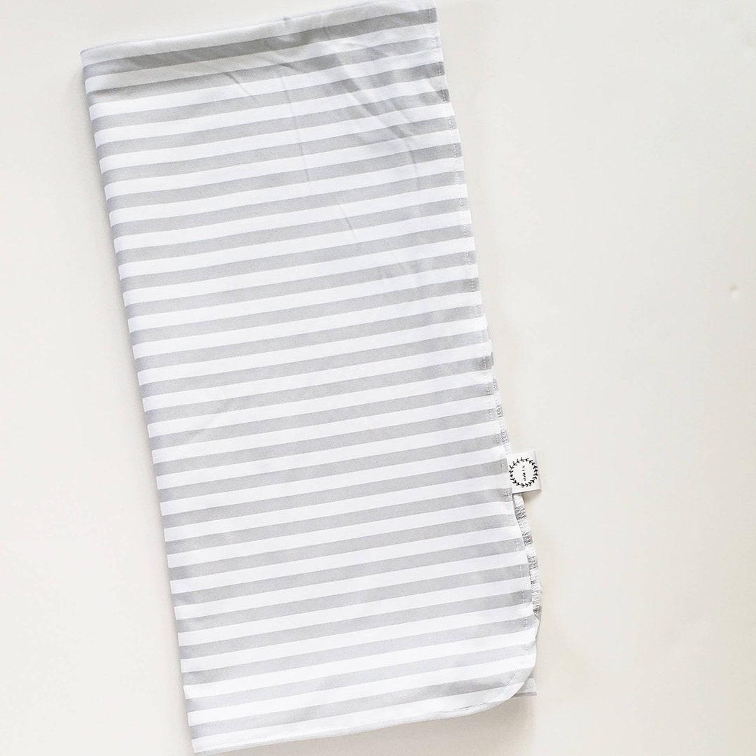 Swaddle in Grey Stripe, Jersey Knit Swaddle, Grey Stripe Swaddle, Grey Swaddle, Stripe Swaddle