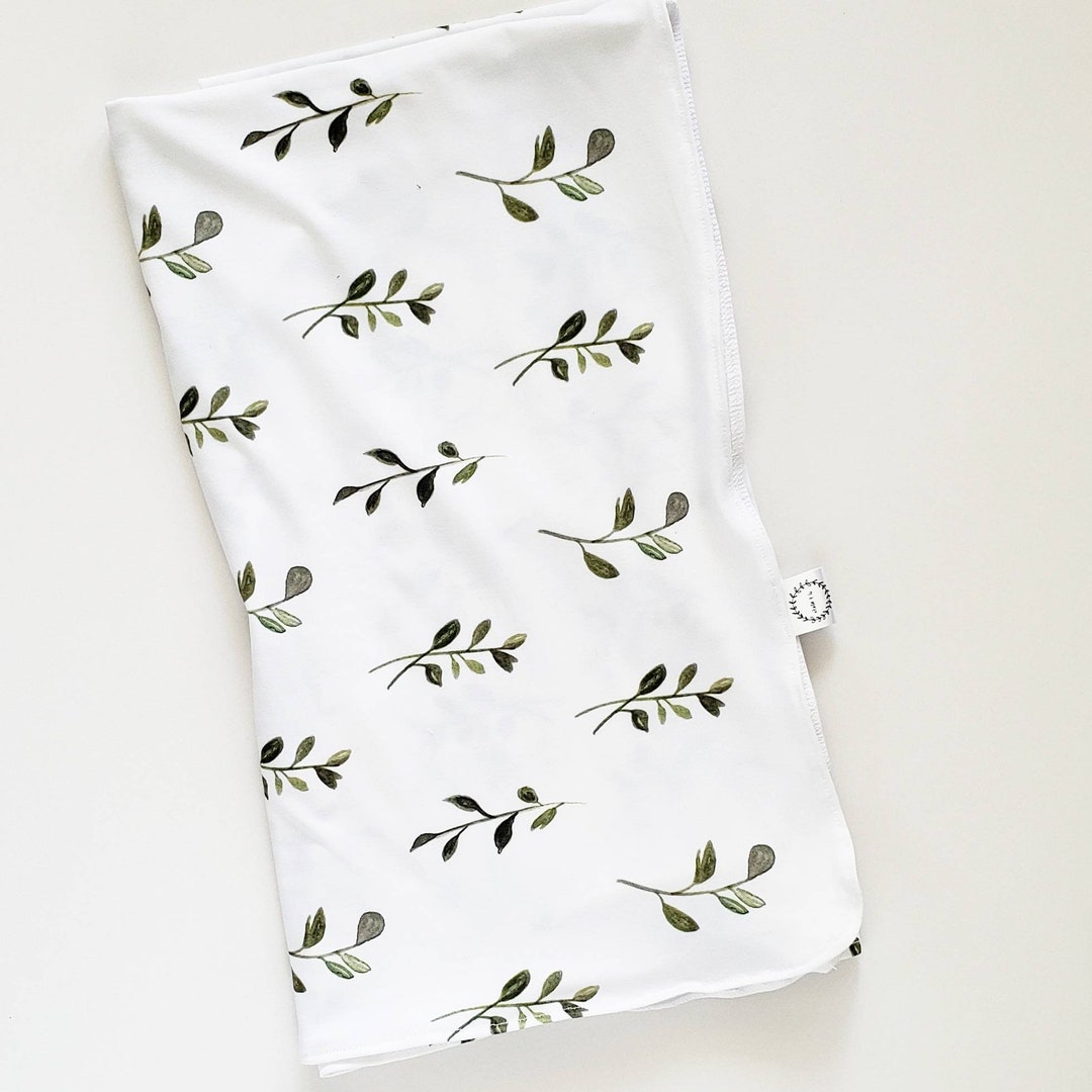 Swaddle in Ivy Leaf Jersey Knit Swaddle Ivy Swaddle Floral Etsy