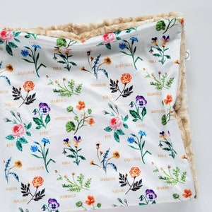 Wildflower Baby Blanket, Floral Baby Blanket, Minky Baby Blanket, Faux Fur Baby Blanket, Girl Baby Blanket, Watercolor Floral, Edible Floral