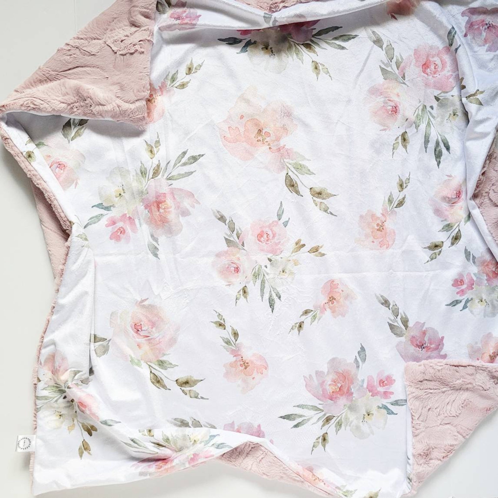 Blush Floral Baby Blanket Floral Baby Blanket Minky Baby Etsy UK