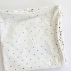 Cream X Baby Blanket, Minky Baby Blanket, Faux Fur Baby Blanket, Boy Blanket, Girl Blanket, Neutral Baby Blanket, Ivory Blanket, Ivory, Tan