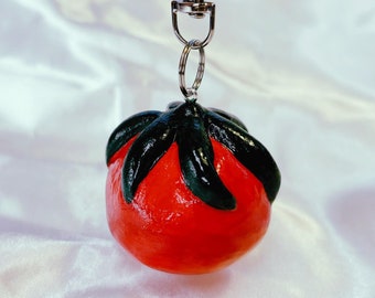 Llavero de tomate: pequeño colgante de cadena con forma de verdura para llaveros, bolsos, mochilas, carteras: bonito y divertido accesorio para llaves, regalo de tomate