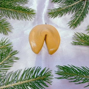 Fortune Cookie Ornament - Fortune Cookie Food Hanging Accessory - Rearview Mirror Hanging Car Decor - Cute Eclectic Fun Christmas Tree Gift
