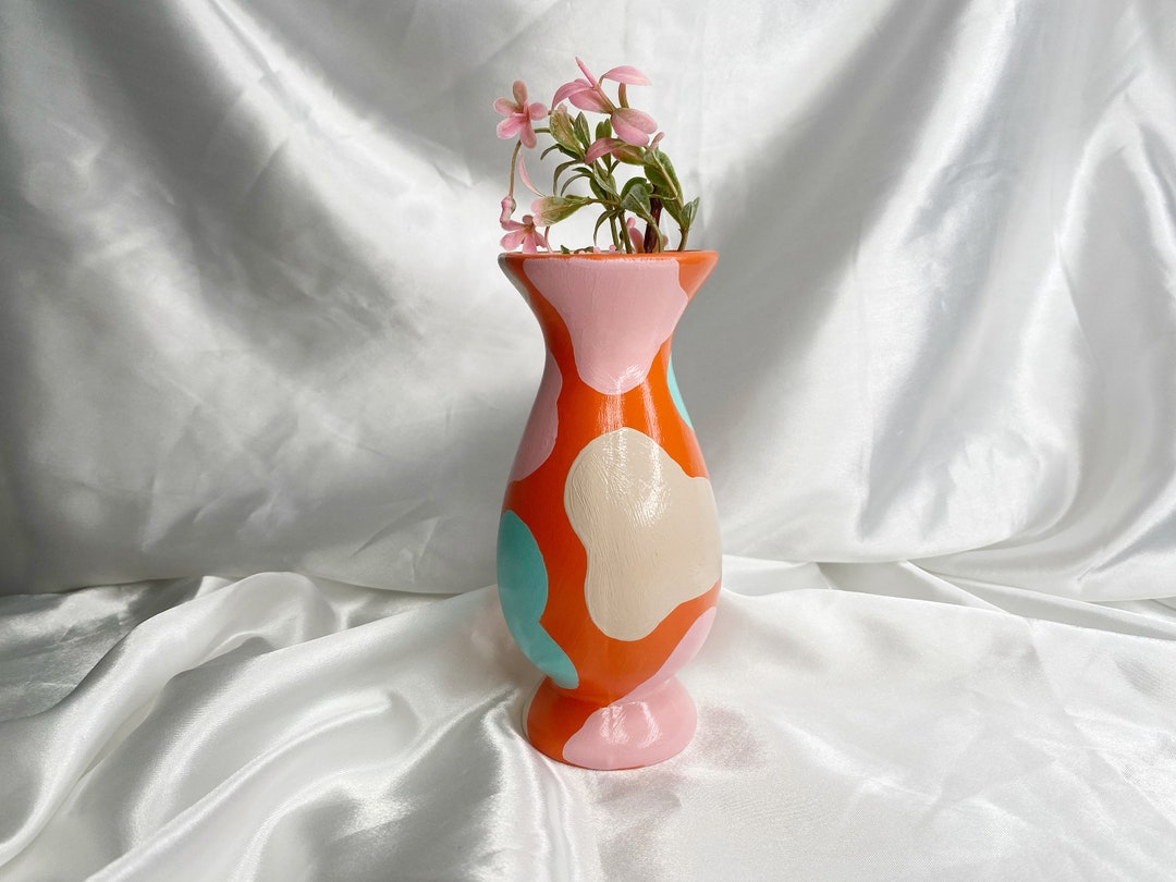 Funky Colorful Small Vase, Bud Vase, Ceramic Planter, Aesthetic