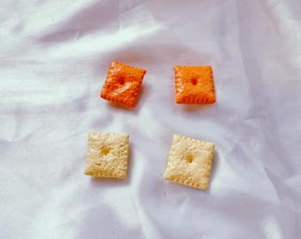 Cheese Cracker Fridge Magnet - Small Funky Cheesy Snack Refrigerator Magnet Kitchen / Office / Locker Food Decoration Nostalgic Cheez Gift