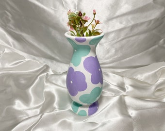 カラフルな陶器製花瓶 レトロで折衷的なカラフルなつぼみの花瓶/かわいい陶器の花瓶