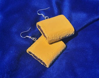 Fig Newton Cookie Earrings - Cute Dessert Snack Food Statement Jewelry - Quirky Nostalgic Funky Trendy Fun Funky Kawaii Accessories / Gifts