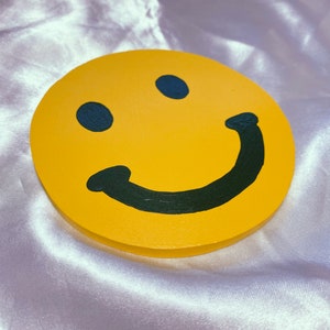 Funky Smiley Face Jewelry Tray, Ring Dish, Catch All Tray, Trinket Dish, Coaster, Vanity Decor, Ring Holder, Eclectic Dopamine Decor Pop Art