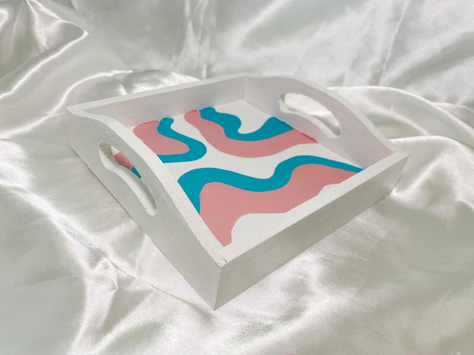 Funky Small Pastel Wooden Tray Coffee Table / Catchall Tray Etsy