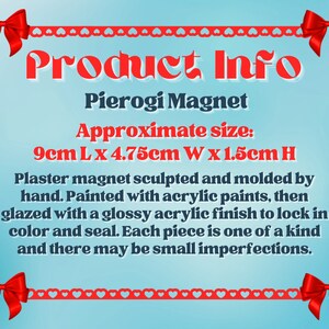 Pierogi Fridge Magnet - Small Funky Pierogies Refrigerator Magnet - Kitchen / Office / Locker Food Decoration Cute Eclectic Fun Decor Gift