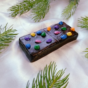 Cosmic Brownie Ornament - Small Funky Brownie Hanging Accessory - Rearview Mirror Hanging Car Decor - Cute Eclectic Fun Christmas Tree Gift