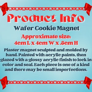 Vanilla Wafer Cookie Magnet - Small Funky Cookie Refrigerator Magnet - Kitchen / Office / Locker Food Decoration Cute Eclectic Decor Gift