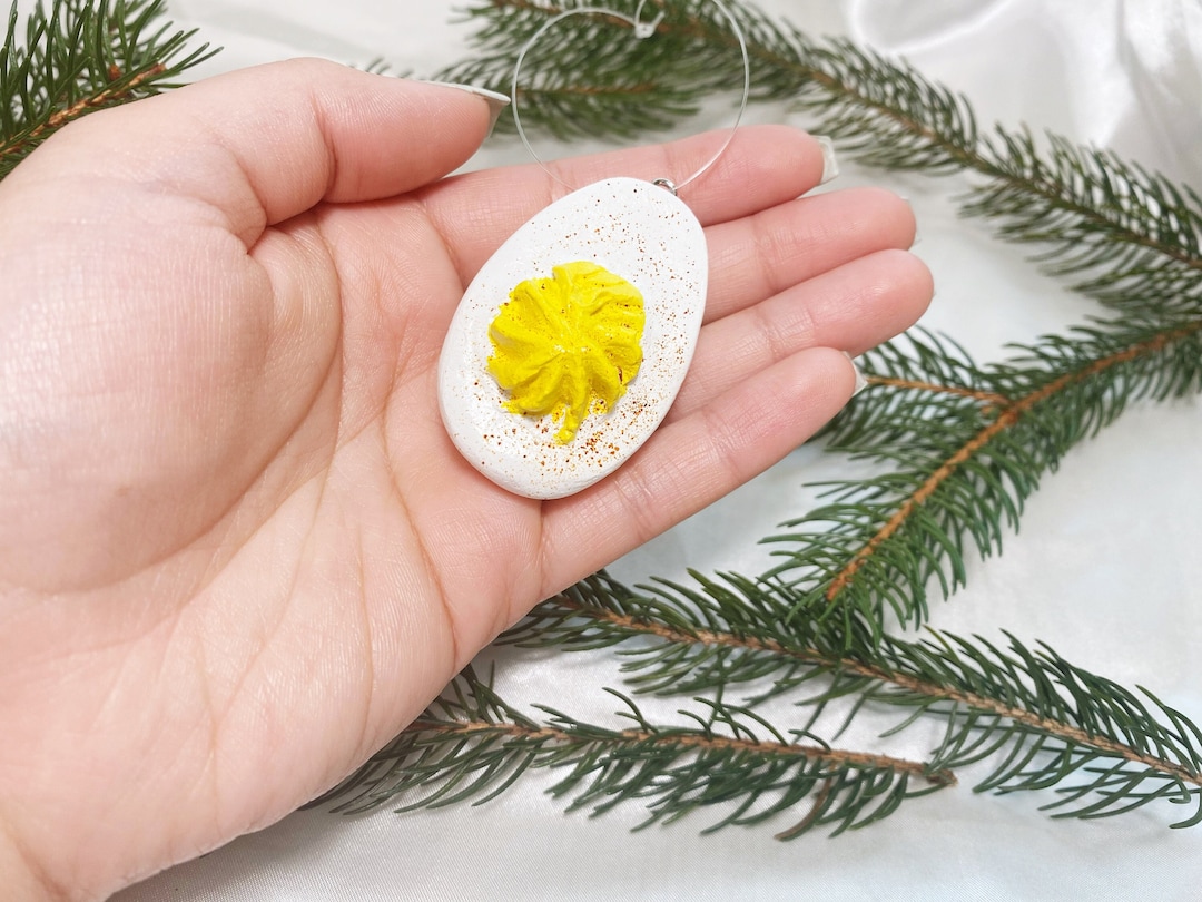 Deviled Egg Ornament Small Funky Egg Hanging Accessory Etsy