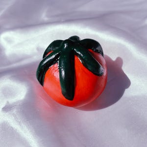 Tomato Fridge Magnet - Small Funky Tomato Refrigerator Magnet - Kitchen / Office / Locker Food Decoration Cute Eclectic Fun Decor Gift